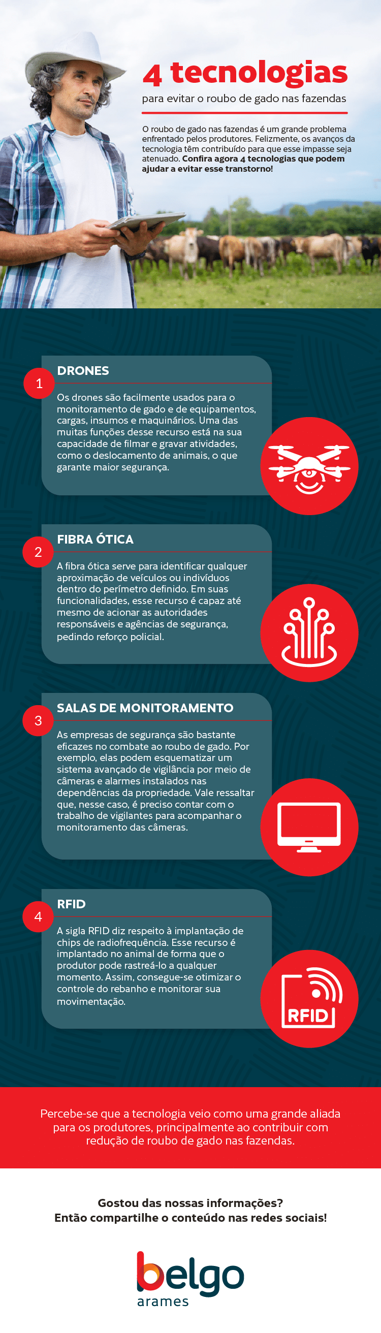 Infográfico com dicas para evitar roubo de gado